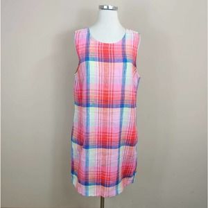C & C CALIFORNIA Plaid Linen Shift Dress